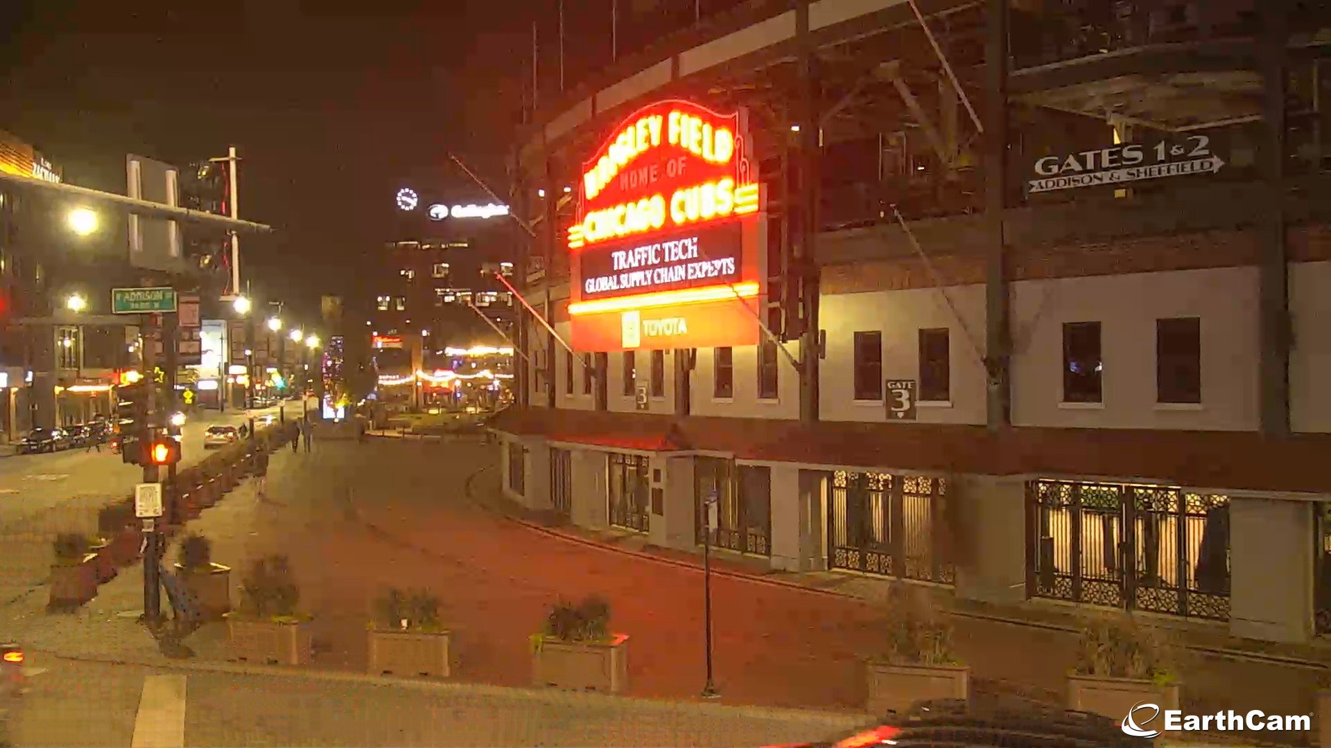 Chicago Cubs Wrigley Field Panorama - Night Game